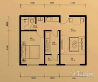 金昌国际F户型 1室2厅1卫1厨