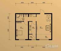 金昌国际H户型 1室2厅1卫1厨