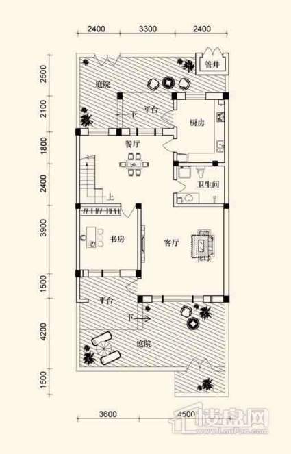 联排H户型一层1室2厅1卫1厨 199.00