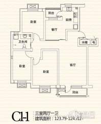 花园洋房标准层C1-1户型