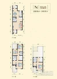 二期联排别墅N户型4室2厅4卫1厨 230.00