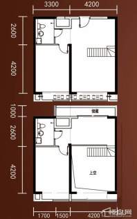 A1-A4号楼标准层平层C1户型1室1厅1卫1厨