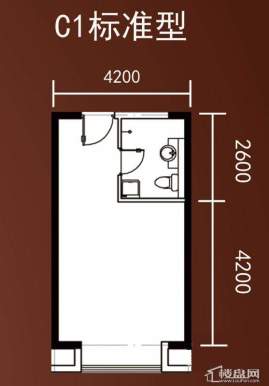 A1-A4号楼标准层复式A1户型2室1厅1卫1厨 