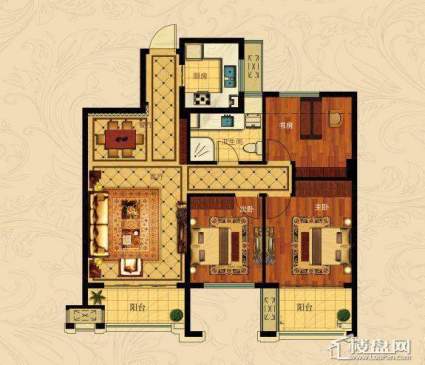 中国铁建国际城B-2（奇数层）3室2厅1卫1厨 88.00㎡