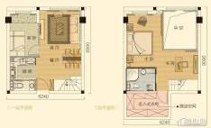 海辰水岸晶座LOFT户型图4室2厅2卫1厨 71.94㎡