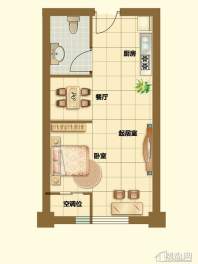 二期4、5号楼标准层E户型1室1厅1卫1厨 56.00