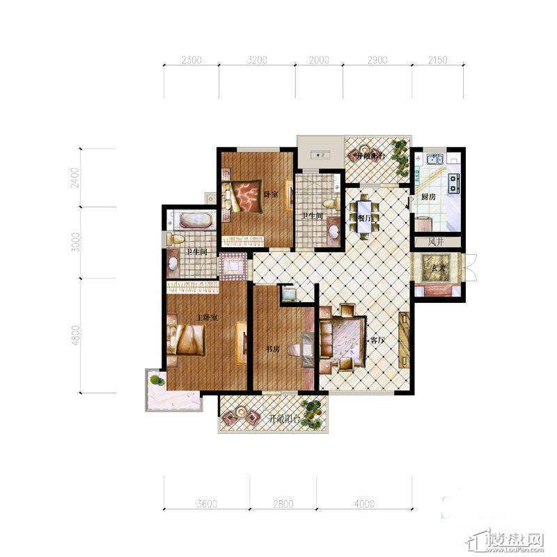 保利·康桥C户型3室2厅2卫