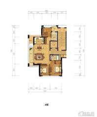 绿城钱江南岸第2号作品A户型3室2厅2卫1厨 135.00㎡