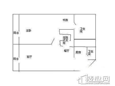 中奥江锦国际1室 户型图1室2厅2卫1厨