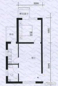 东方尚城B户型1室1厅1卫