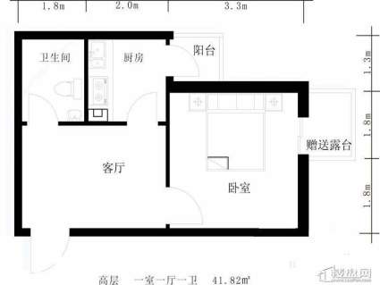 东方尚城高层4户型1室1厅1卫 
