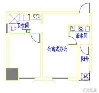 美联大厦L3户型2室1厅1厨