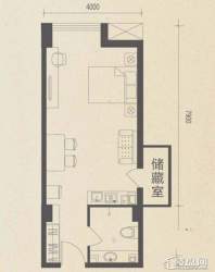 国瑞福地儿E座(B2)-04户型1室2厅1卫