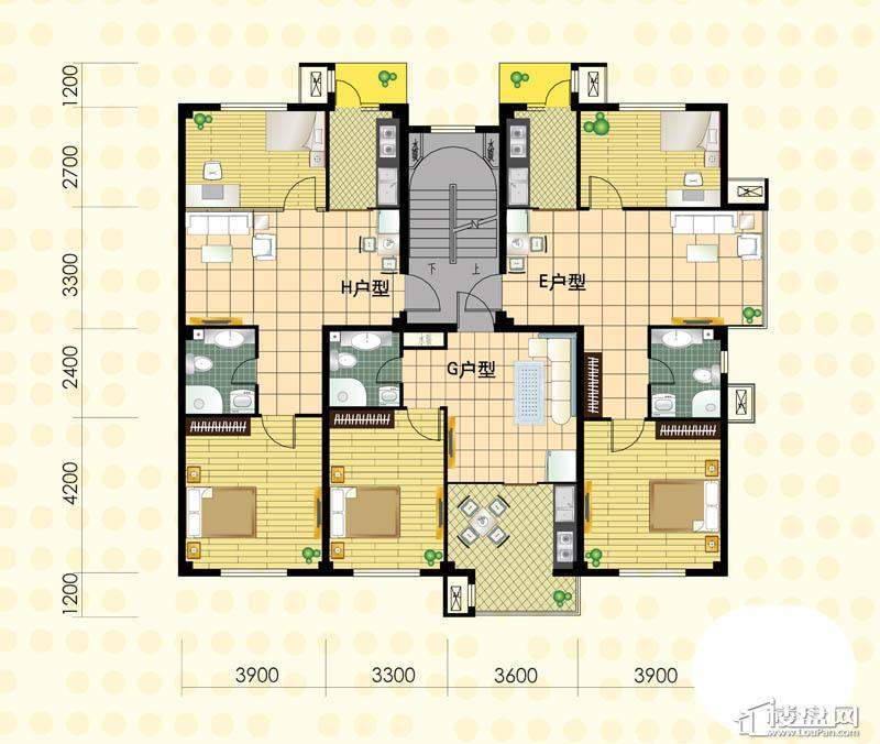 名仕雅居C户型3室2厅2卫1厨 