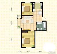 名仕雅居M户型2室2厅1卫1厨