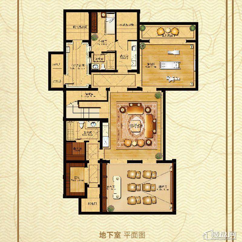 绿城曼陀花园F-S4户型地下室5室3厅5卫1厨 568.53㎡