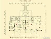 一期洋房12#13#楼二层户型平面图3室2厅2卫1厨 