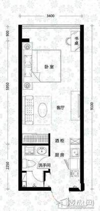 天润广场H户型峯华1室1厅1卫 