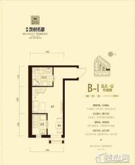 凯悦名都户型单张 B-1复式-011室1厅1卫1厨