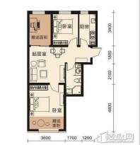 梦想·天成C户型2室21厅1卫1厨 