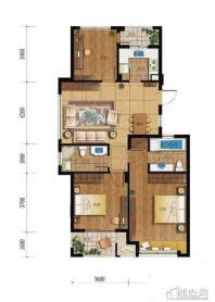 冠宇隽园J户型3室2厅1卫 120.00㎡