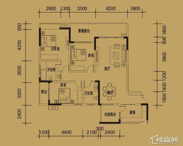 三期4-11号楼标准层D户型