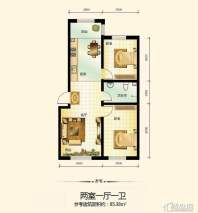 宇光万和城3号楼户型图2室1厅1卫1厨 