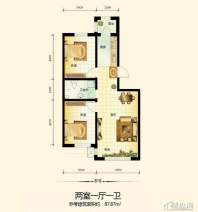 宇光万和城3号楼户型图2室1厅1卫1厨 