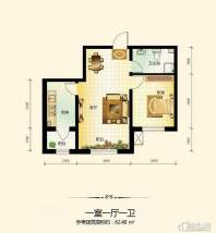 宇光万和城17号楼户型图1室1厅1卫1厨 