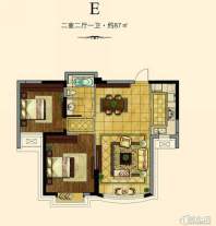 龙净·运河湾3号e户型2室2厅1卫