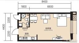 曙光大厦A户型1室1厅1卫1厨