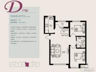 招商诺丁山D户型图2室2厅1卫1厨