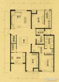 万科城峰汇户型图3室2厅2卫 