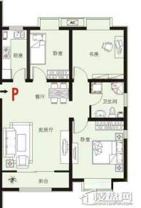 一期5、6号楼标准层P户型3室2厅1卫