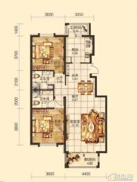 凯盛源玖郡D户型2室2厅2卫 