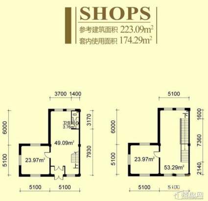 2室2厅1卫  223.09㎡