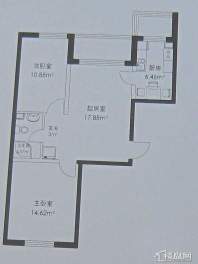 幸福港湾B户型2室2厅1卫1厨 