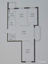 幸福港湾C户型3室2厅2卫1厨 