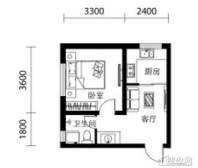 韩建大成府10号楼A户型1室1厅1卫1厨