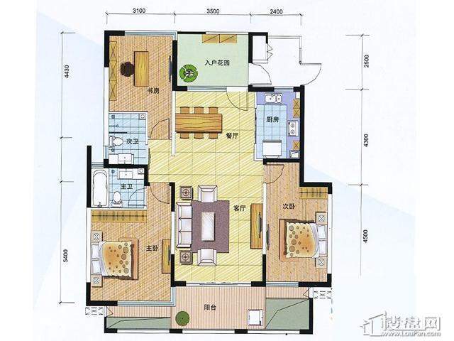 D户型 3室2厅2卫 140.00㎡