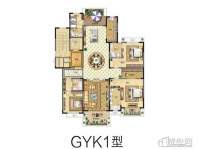 GYK1型高层户型图4室2厅4卫1厨 220.00㎡