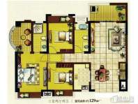 明发国际新城19#咖啡时光户型图3室2厅2卫1厨 129.00㎡