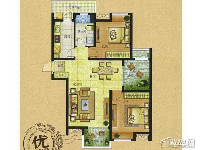 HOUSE C3-2户型2室2厅1卫 89.00㎡