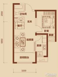 经纬城市绿洲武清一期6、7号楼高层标准层D3户型图