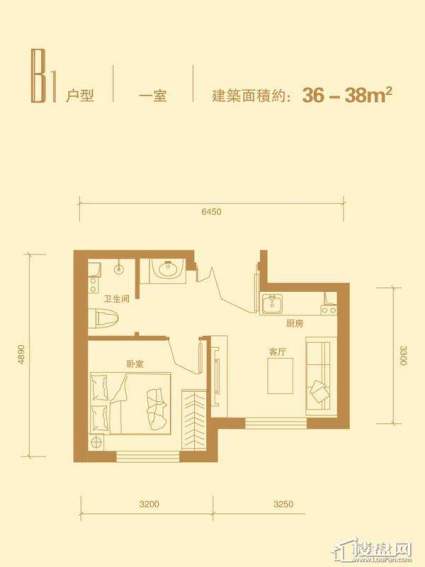 一期高层标准层B1户型