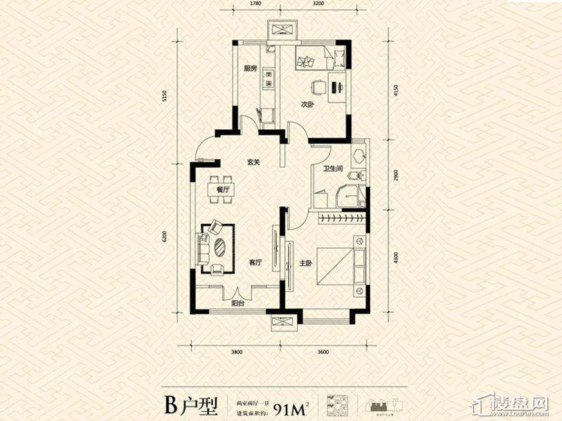 3期14号楼标准层B户型