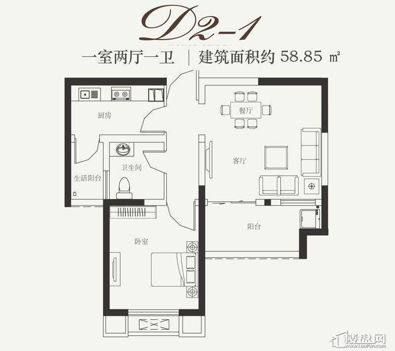 2号楼D2-1户型图