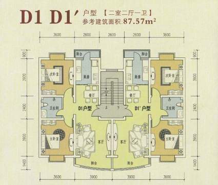 金辉华府D1D2二室二厅一卫