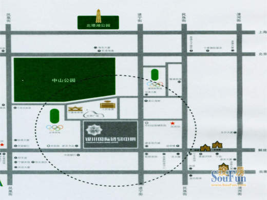 银川国际贸易中心交通图