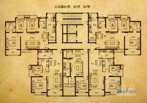 福满苑点式楼B型户型图